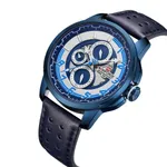 NAVIFORCE NF9142 PU Leather Chronograph Men's Watch – Dial Color: Blue, Strap Color: Blue – Thumbnail 2