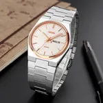 Skmei 9288 Zinc Alloy Luxury Material Men's Watch – Dial Color: White, Strap Color: Silver – Thumbnail 3