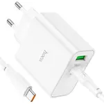 Hoco C113A PD65W Dual-Port Wall Charger with Type-C Cable – Thumbnail 4