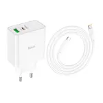 Hoco C113A PD65W Dual-Port Wall Charger with Type-C Cable – Thumbnail 2