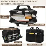 RAINSMORE Mens 16 Inch Crossbody Shoulder Office Bag Retro College Satchel – Color: Black – Thumbnail 2