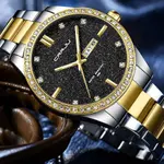 CRRJU 5008 Stainless Steel Quartz Function Classic Fashion Men's Watch – Dial Color: Black, Strap Color: Gold  – Thumbnail 2