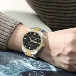 CRRJU 5008 Stainless Steel Quartz Function Classic Fashion Men's Watch – Dial Color: Black, Strap Color: Gold  – Thumbnail 3