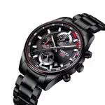 Nibosi 2375 High Quality Stainless Steel Analog Men's Watch – Dial Color: Black, Strap Color: Black – Thumbnail 2