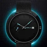 CRRJU 2258 Effortless Sophistication High Quality Black Stainless Steel Simple Casual Men's Watch – Dial Color: Blue, Strap Color: Black – Thumbnail 3