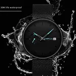 CRRJU 2258 Effortless Sophistication High Quality Black Stainless Steel Simple Casual Men's Watch – Dial Color: Blue, Strap Color: Black – Thumbnail 5