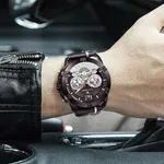 NAVIFORCE NF9168 Leather Strap Luxury Sports Men's Watch – Dial Color: Rose, Strap Color: Rose – Thumbnail 4