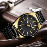 Curren 8407 High Quality Stainless Steel Waterproof Men's Watch – Dial Color: Black Gold, Strap Color: Black – Thumbnail 4
