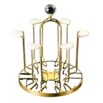 6 Hook Revolving Metal Glass Stand Organizer Rack 7" x 10" – Thumbnail 2