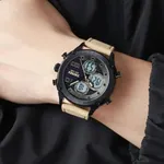 SKMEI 1975 Digital Analog Business Leather Strap Men's Watch – Dial Color: Black, Strap Color:  Brown  – Thumbnail 5