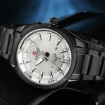 Naviforce NF9038 Luxury Quartz Stailness Steel Men's Watch – Dial Color: Silver, Strap Color: Black – Thumbnail 3