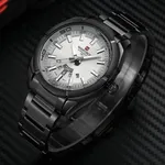 Naviforce NF9038 Luxury Quartz Stailness Steel Men's Watch – Dial Color: Silver, Strap Color: Black – Thumbnail 4