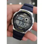 Casio AE-1000W-1AVDF Youth World Time Water Resistant Multifunctional Digital Watch  – Dial Color: Silver, Strap Color: Blue – Thumbnail 7