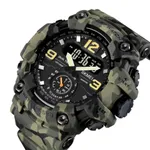 Skmei 1637 Digital Dual Movement 3 Time Waterproof Sports Men's Watch – Dial Color: Green, Strap Color: Green  – Thumbnail 2