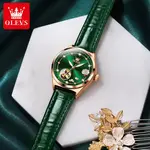 OLEVS 6601 Luxury Diamond Rose Waterproof Women's Hollow Mechanical Watch – Dial Color: Green, Strap Color: Green  – Thumbnail 5