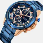 Curren 8323 Luxury Quartz Stainless Steel Chronograph Men's Watch – Dial Color: Blue, Strap Color: Blue – Thumbnail 2