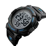 SKMEI 1258 Digital Rugged Design PU Leather Sporty Men's Watch – Dial Color: Black, Strap Color: Blue – Thumbnail 2