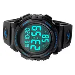 SKMEI 1258 Digital Rugged Design PU Leather Sporty Men's Watch – Dial Color: Black, Strap Color: Blue – Thumbnail 3