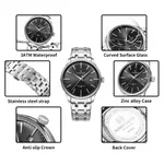 NAVIFORCE NF9230 Gentle Elegant Waterproof Men’s Watch – Dial Color: Black, Strap Color: Silver – Thumbnail 3