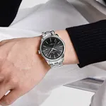 NAVIFORCE NF9230 Gentle Elegant Waterproof Men’s Watch – Dial Color: Black, Strap Color: Silver – Thumbnail 6