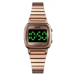 SKMEI 1543 LED Digital Women's Watch – Dial Color: Rose, Strap Color: Rose – Thumbnail 1