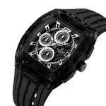 Naviforce NF7105 Comfortable Silicone Strap Multifunctional Chronograph Sports Men's Watch – Dial Color: Black, Strap Color: Black – Thumbnail 3
