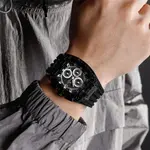 Naviforce NF7105 Comfortable Silicone Strap Multifunctional Chronograph Sports Men's Watch – Dial Color: Black, Strap Color: Black – Thumbnail 5