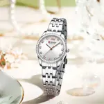 CURREN 9086 Quartz Movement Stainless Steel Women Watch – Dial Color: Silver, Strap Color: Silver – Thumbnail 3
