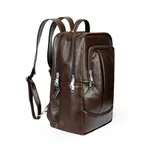100% Genuine Cow Leather Unique & Stylish Big Size Leather Backpack – Color: Brown – Thumbnail 2