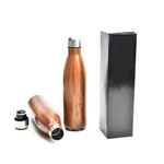500m Stainless Steel Insulated Cola Shaped Wood Grain Printing Water Bottle – Thumbnail 6