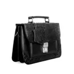 SB-HB502 SSB Leather Croco-Design Ladies Handbag – Color: Black – Thumbnail 2