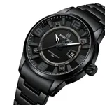 NAVIFORCE NF8044 Luminous Stainless Steel Strap Quartz Men’s Watch – Dial Color: Black, Strap Color: Black – Thumbnail 2