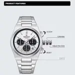 Naviforce NF8048 High Quality Stainless Steel Chronograph Classic Stylish Couple's Watch – Dial Color: White, Strap Color: Silver – Thumbnail 2