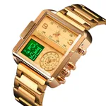 SKMEI 1584 Quartz Digital Luxury Business Wrist Men's Watch – Dial Color: Gold, Strap Color: Gold  – Thumbnail 2
