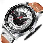 Curren 8374 Comfortable Genuine Leather Strap Casual Men's Watch – Dial Color: Brown, Strap Color:  Brown  – Thumbnail 2