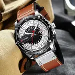 Curren 8374 Comfortable Genuine Leather Strap Casual Men's Watch – Dial Color: Brown, Strap Color:  Brown  – Thumbnail 3