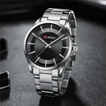Curren 8429 Luxury Stainless Steel Analog Men's Watch – Dial Color: Black, Strap Color: Silver – Thumbnail 2