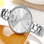 Curren 9017 Stainless Steel Analog Wrist Watch for Women – Dial Color: Silver, Strap Color: Silver – Thumbnail 2