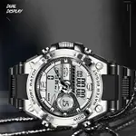 LIGE 8922 Premium Dual Time Silicon Strap Men's Fashion Watch – Dial Color: Silver, Strap Color: Black – Thumbnail 2