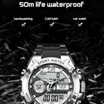 LIGE 8922 Premium Dual Time Silicon Strap Men's Fashion Watch – Dial Color: Silver, Strap Color: Black – Thumbnail 5