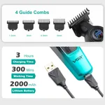 VGR V-996 Professional Hair Trimmer – Color: Green – Thumbnail 4