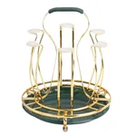 Golden Glass Stand With Drainer Green Tray Stainless Steel Kitchen Organizer 8x4 inch – Thumbnail 1