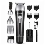 Kemei KM-1015 10 in 1 Electric Rechargeable Waterproof Hair Trimmer – Color: Black – Thumbnail 2