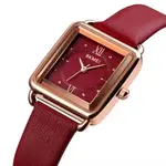 Skmei 1702 Small Square Dial Design Zinc Alloy Case Leather Women Lady Quartz Watch – Dial Color: Red, Strap Color: Red – Thumbnail 2