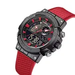 NAVIFORCE NF9219 Luxury Fashion Quartz Analog Digital Men's Watch – Dial Color: Black, Strap Color: Red – Thumbnail 2