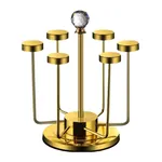 Stainless Steel 6 Cup Drying Rack Drinking Glass Drainer Stand – Thumbnail 1