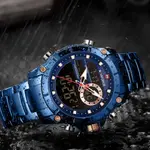 Naviforce NF9163 Stainless Steel Dual Movement Military Sport Men's Watch – Dial Color: Blue, Strap Color: Blue – Thumbnail 3
