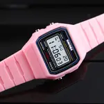 SKMEI 1460 Digital Waterproof Kid's Watch – Dial Color: Black, Strap Color: Pink – Thumbnail 2