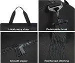 Women Men 12L Fitness Workout Adjustable Detachable Shoulder Strap Lightweight Gym Bag – Color: Black – Thumbnail 3