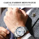 CRRJU 5006 Classic Stainless Steel Multifunctional Analog Quartz Fashion Men's Watch – Dial Color: White, Strap Color: Silver – Thumbnail 4